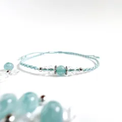 【3月誕生石】アクアマリンの天然石ブレスレット　* 耀う藍玉 *