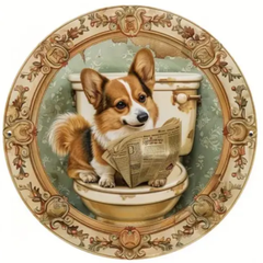 犬 コーギー ブリキ看板 e 8
