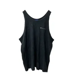 Champion ロゴ タンクトップ L ブラック メキシコ製 チャンピオン ノースリーブ 古着卸 アメリカ仕入 a706-5698