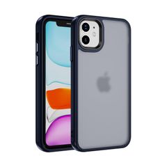 【迅速発送】Gewhineul マットケース 対応 iPhone 11、する半透明バックカバー、アンチスクラッチ、アンチフィンガープリントフォンケース (ネイビーブルー)