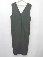 ◇ Θ un dix cors アンディコール Vネック 膝下丈 ワンピース サイズS ブラック レディース P  【1411070010421】