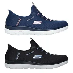 スケッチャーズ skechers スニーカー レディース 150199 スリップインズ ウォータープルーフ：サミッツ - ベスト チョイス SLIP-INS WATERPROOF SUMMITS-BEST CHOICE ブラック/ライトブルー 22.5cm