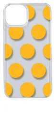 【新品未使用】iPhone14 アイフォン14 クリア ハードケース ドット柄 水玉 (イエロー) スマホケース カバー cl-ip14-dotbig-06
