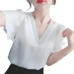 半袖Vネックブラウス