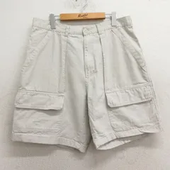 W36/古着 ルート66 ショート カーゴ ブッシュ パンツ ショーツ メンズ 00s ダック地 薄ベージュ カーキ 24apr20 中古 ボトムス 短パン ショのサムネイル