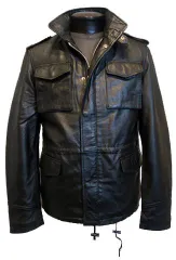 本革 M65 ミリタリージャケット 羊革 シープレザー BLACK 戦闘服