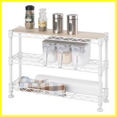 【最短発送】棚耐荷重30kg 防錆加工 棚板位置変更可 サビに強い CM4530-3WH 幅45x奥行12x高さ30cm 水回りOK ホワイト キッチンラック 白 デスク上 卓上ミニラック スパイスラック シンク上 調味料ラック コンロ横 3段 小型 ドウシシ