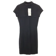 未使用 ZARA ザラ フレンチスリーブ フロントジップ ミニワンピース XS ブラック レディース 古着