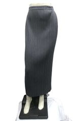 【中古】PLEATS PLEASE ISSEY MIYAKE プリーツプリーズ　ロングスカート　グレー　サイズ3　ウエストゴム＿S08＿セルモアから出品＿s-0335-r08