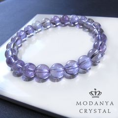 [beads566]ライトカラーアメジスト8mm ブレスレット 24粒（天然石/ビーズ）
