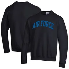 【送料無料】 チャンピオン メンズ Tシャツ トップス Men's Champion Black Air Force Falcons Basic Arch Fleece Pullover Sweatshirt Afa Black