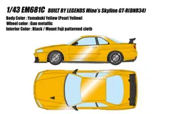 新品 EIDOLON 1/43 BUILT BY LEGENDS マインズ スカイライン GT-R(BNR34) ヤマブキイエロー 完成品ミニカー EM681C [佐川急便]のサムネイル