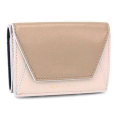 ★【MARNI / マルニ】財布 LEATHER TRI-FOLD WALLETトリフォールドウォレット 折財布 ペールブラウン×ベージュ(PFMO0056U1 P2644 ZO431 GREYGREEN/OLDRACE) 23SS [新品] [訳あり]