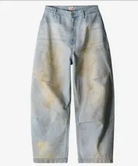 ETCE OIL WASHED BAGGY JEAN （ BLUE ） L