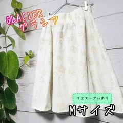 グラシア 春夏 スカート M 白 花柄 フローラル フレアスカート エレガント 上品 古着 used
