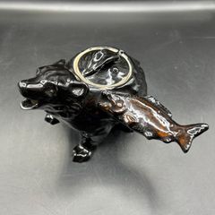 ★昭和レトロ　クマの急須　持ち手鮭　熊型急須　北海道土産