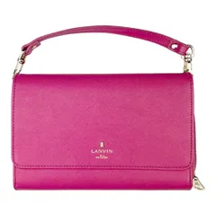 LANVIN en Bleu ランバンオンブルー L字ファスナー ショルダーウォレット レザー ピンク 斜めがけ財布 ポーチ ポシェット 3way