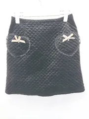 ◇ Secret Honey シークレットハニー 光沢 ハート ポケット ミニ丈 台形 スカート サイズ2 ブラック レディース P  【1407260033400】