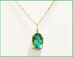 金が１ｇ、２万超えの今　敢えて特売セール◇胸元に輝くエメラルド　他にこの価格でございますか　K18ペンダント枠で天然エメラルド　トップ0.4ｃｔ
