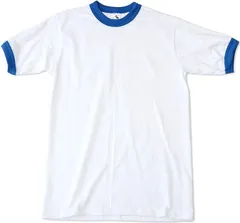 ホワイト/ロイヤルブルー  無地リンガーTシャツ AUGUSTA SPORTSWEAR [710] 無地Tシャツ