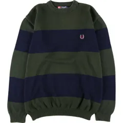 古着 90年代 ラルフローレン Ralph Lauren CHAPS チャップス ボーダー柄 コットンニットセーター USA製 メンズL ヴィンテージ/eaa364382