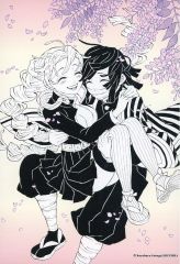 [중고] 잡화 甘露寺 蜜璃 & 이구로 코바치 내 디자인 아트 보드 [귀멸의 칼날 고고호세 하루하라 화전]