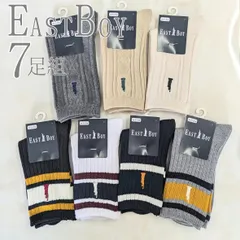 EASTBOY イーストボーイ ソックス 【7足組】 セーター柄クルーソックス ラインリブクルーソックス イーストボーイソックス カジュアルソックス