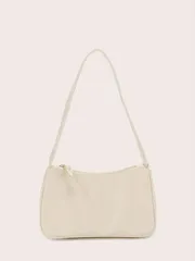 バッグ レディース ショルダーバッグ シンプルでスタイリッシュな無地カラーのPUショルダーバッグ 1個