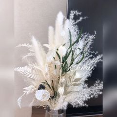 103【ホワイトグリーン】パンパスグラス　ドライフラワー　前撮り　ブーケ