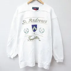 XL/古着 長袖 スウェット メンズ 00s セントアンドリュース ゴルフ 大きいサイズ クルーネック 白 ホワイト 23dec12 中古 スエット トレー