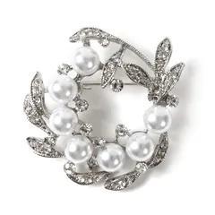 【特価商品】TIGLOSS ブローチ コサージュ パール セレモニー シルバー [ティグロス] ゴールド フォーマル リング ジャケット スーツ ギフト 結婚式 お呼ばれ ドレス パーティー ピン クリップ おしゃれ 花 りぼん 専用BOX付（シルバー）