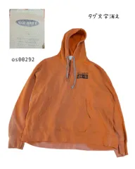 OLDNAVYオールドネイビー古着裏起毛ハーフジップスウェットパーカー　オレンジ os00292