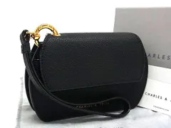 ■新品■未使用■ CHARLES & KEITH チャールズアンドキース レザー ポーチ マルチケース 小物入れ カード入れ ブラック系 FP4726