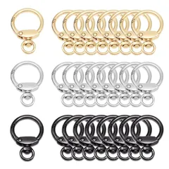 【人気商品】30個 丸型 カラビナ キーホルダー キーリング BetterJonny 内径23mm 亜鉛合金 スプリングクラスプ 金具 回転Oリング付き直径フック キーホルダーパーツ ハンドメイド アクセサリーパーツ 軽量 耐久性 取付簡単