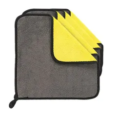 洗車 マイクロファイバークロス 4枚セット 30cmx30cm 洗車 サンゴフリース 吸水 速乾 厚手 ふきん 家庭用 4-SANGOF