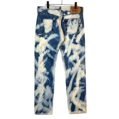 メキシコ製Levi'sリーバイス501ブリーチ加工ダメージ加工リメイクデニムパンツウォッシュドデニム青ブルー白ホワイトボタンフライヒップジッパーy2kアメカジグランパコアストリートvintageヴィンテージ50715