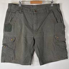 古着 カーハート Carhartt ショートパンツ カーゴショーツ ワーク ワンポイント 大きいサイズ 半ズボン 短パン w42  ダークグレー系 メンズ