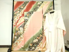 平和屋着物●ブライダルファッションデザイナー・桂由美　振袖・長襦袢(無双仕立て)セット　飛鶴花文　暈し染め　金彩　逸品　DAAX1385op