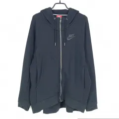 NIKE(ナイキ) レディース ミニロゴ アシンメトリー ジップアップパーカー フード付き ダークネイビー 90 ( HU36362 )