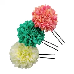 人気商品造花 浴衣 成人式 卒業式 振袖 結婚式 発表会 演奏会 袴 七五三 女の子 キュート 手作 和装髪飾り 洋装 綺麗 3点セット 小花 マムの髪飾りSサイズ [かんざストア]