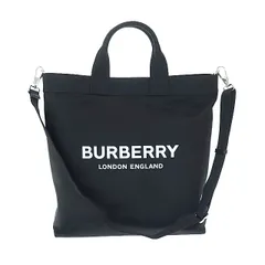 バーバリー BURBERRY ARTIE TOTE BAG ロゴ プリント ナイロン 2WAY トート ショルダー バッグ 8026233 黒 ブラック ブランド古着ベクトル 中古☆AA★▲■241207のサムネイル