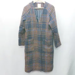 ■ AG by Aquagirl 総柄 長袖 コート サイズM ネイビー ブラウン ライトブルー レディース E  【1408060038404】