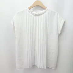 ◇ ⊃ UNITED ARROWS ﾕﾅｲﾃｯﾄﾞｱﾛｰｽﾞ シンプル系 半袖 ランダムプリーツ クルーネック サイズＦ ホワイト系 レディース E  【1507280008430】