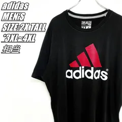【US古着】adidas　アディダス　ロゴプリントTシャツ　メンズ　サイズ表記2X TALL　3XL~4XL相当　ブラック