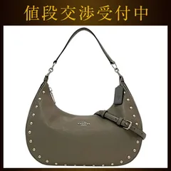 コーチ ２way バッグ グレー リベット F22548 美品 レザー 中古