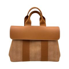 エルメス HERMES ハンドバッグ ヴァルバライソPM キャンバス/レザー ゴールド系 レディース