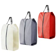 DELUXEFOX シューズバッグ 3個入り 防水防塵防臭 超軽量 シューズケース スポーツ シューズ入れ 靴収納ケース 靴入れ袋 スポーツ 収納袋 男女兼用 旅行 出張 スポーツ シューズ入れ 靴収納ケース スニーカー 持ち運び便利 (ホワイト+グレー+レッ