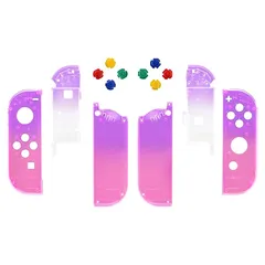 【新着商品】eXtremeRate ジョイコン用クリアグラデーションカラー交換シェル（ジョイコン本体は付属されません）、スイッチjoyconとスイッチOLEDモデルに対応用ハンドヘルドコントローラーハウジングケース、フルセットボタン付き、ジョイコンに対応用 0