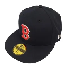 【東店79-2048-2508】【店舗併売】NEW ERA ニューエラ ボストン レッドソックス ロゴ キャップ 帽子 MLB球団 ネイビー 紺色 7 1/8 56.8cm