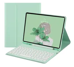 【迅速発送】iPad mini7 キーボード A17 Pro 2024/ iPad Mini 6 キーボードケース 丸型キー 可愛い カラーキーボード カラフル iPad Mini 第6/7世代 丸い 分離式 キーボード付き カバー ペンシル収納可能ミント